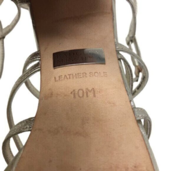 BADGLEY MISCHKA Strappy High Heels Formal Gold Size 10 - Picture 5 of 9